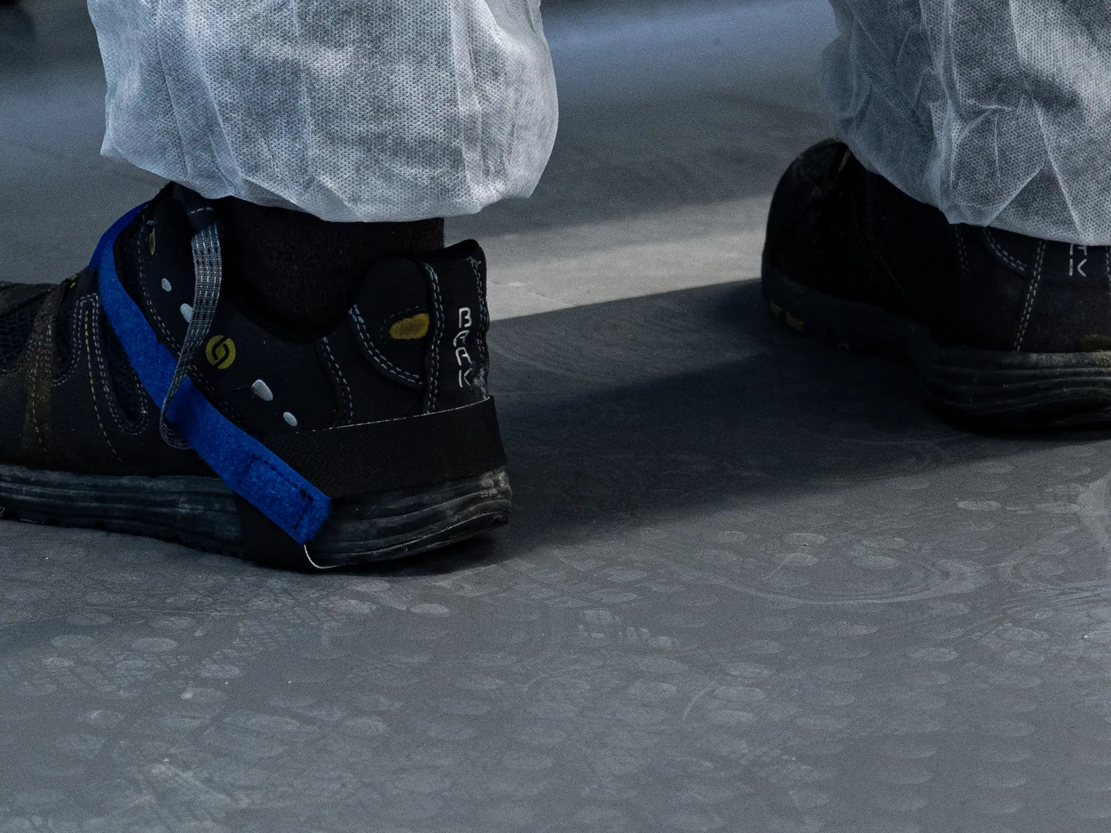 M4 ESD floor mat at an electronics standing workstation