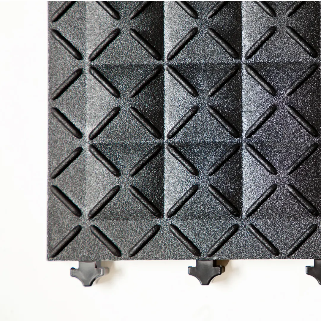 Close-up of antimicrobial anti-fatigue mat surface texture.