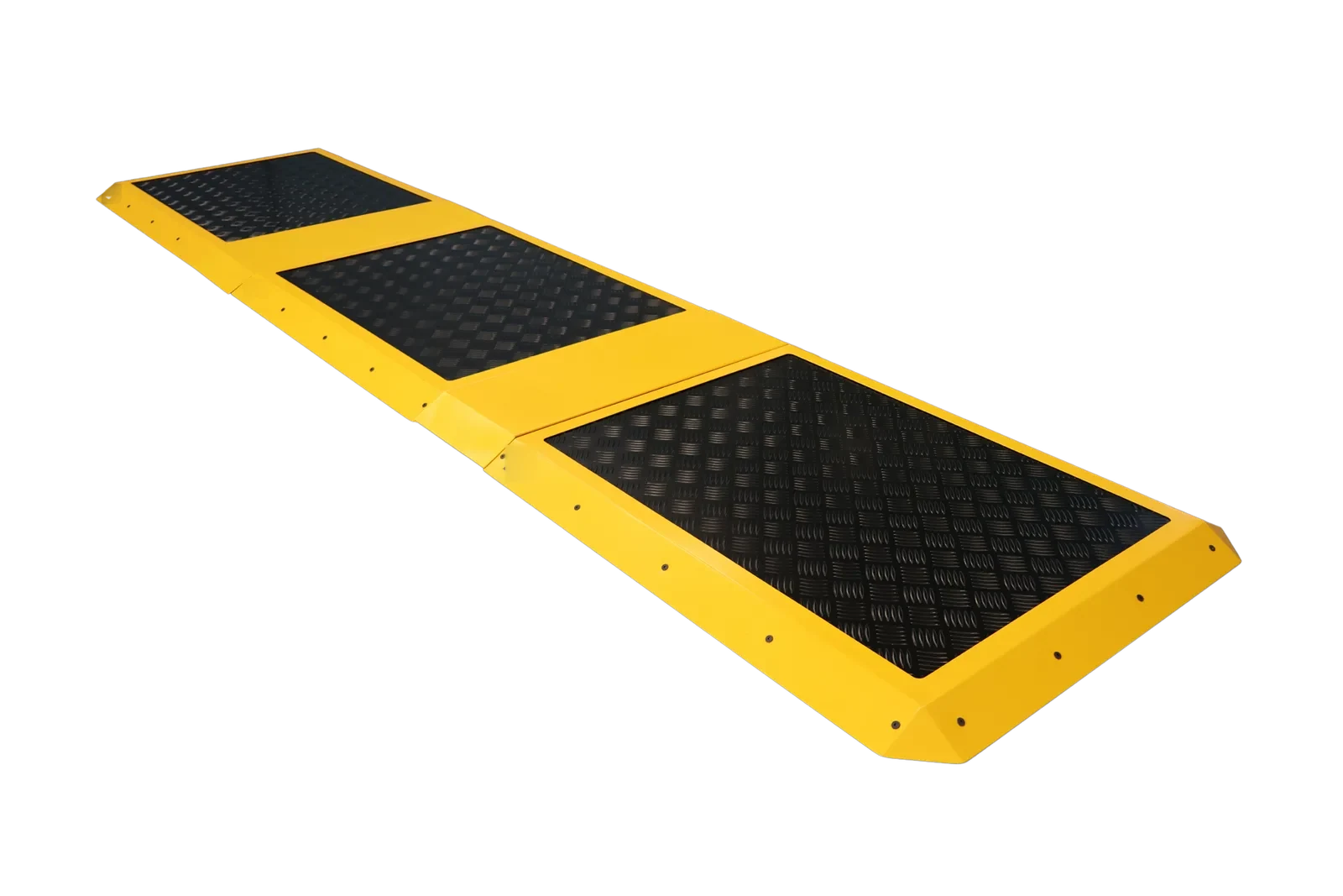 Three M-Heat heated mats joined end to end by yellow safety connectors